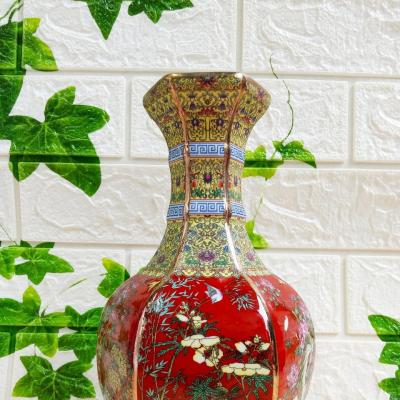 BÌNH LỤC GIÁC TỨ QUÝ MEN ĐỎ